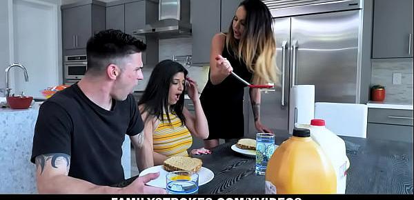  Stepmom (Mckenzie Lee) Has To Pay More Attention To Her Stepdaughter (Gabriela Lopez) - Family Strokes